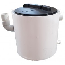 Plaster Trap (Settling Tank) 37 Litre PVC – Round with Sealed Lid and Internal Grit Basket - Australian Made